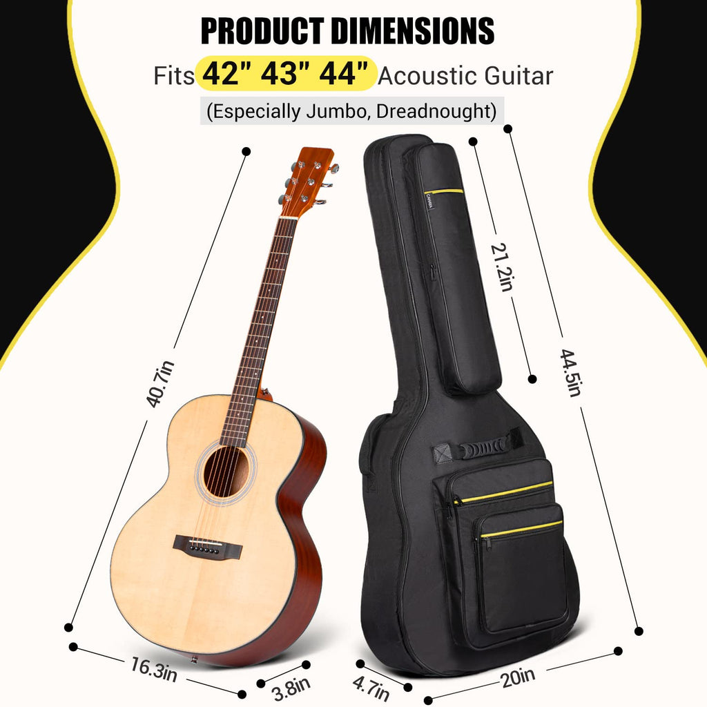 44 Inch Guitar Bag Multi-pockets 0.47in Thick Padding Water Resistent Gig Bag K36056