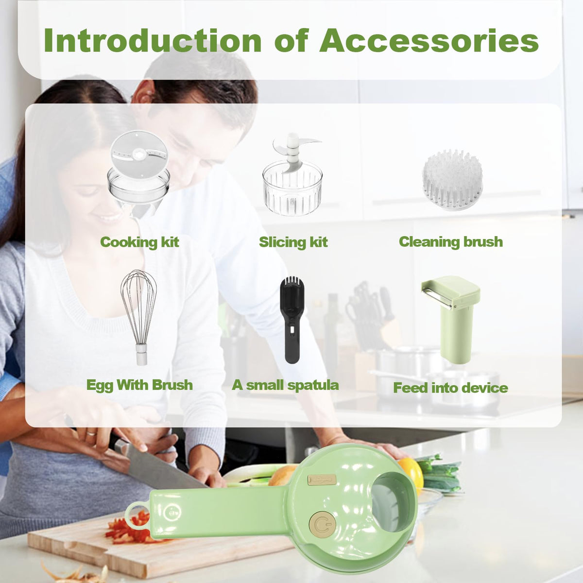 4 in 1 Portable Electric Vegetable Cutter Set Q934884