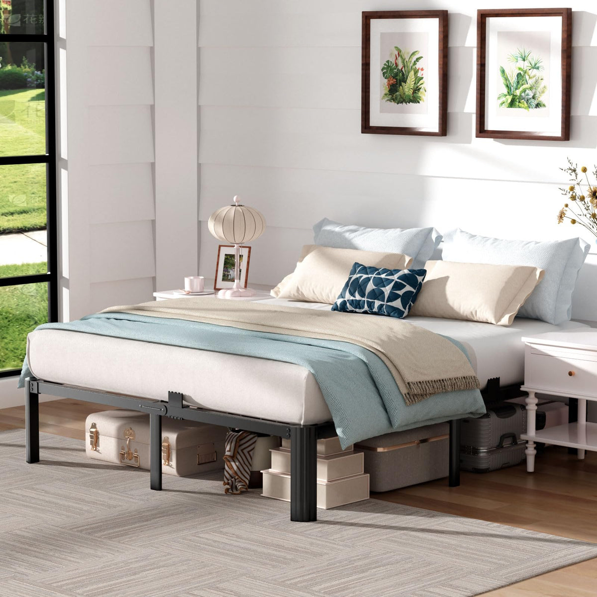 Queen 18 Inch Heavy Duty Metal Platform Bed Frame V8663