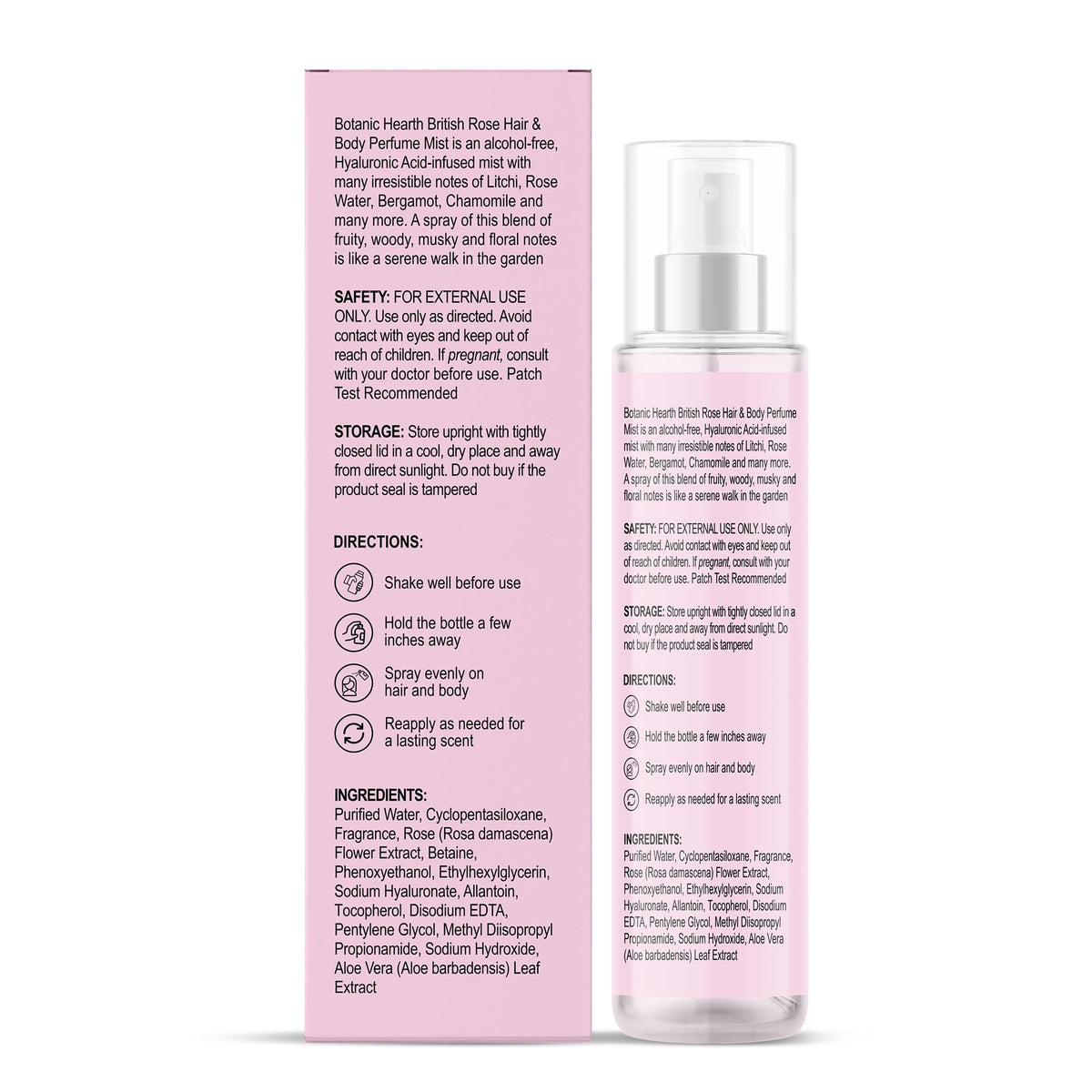 British Rose Body Spray & Hair Perfume 3.4oz U760