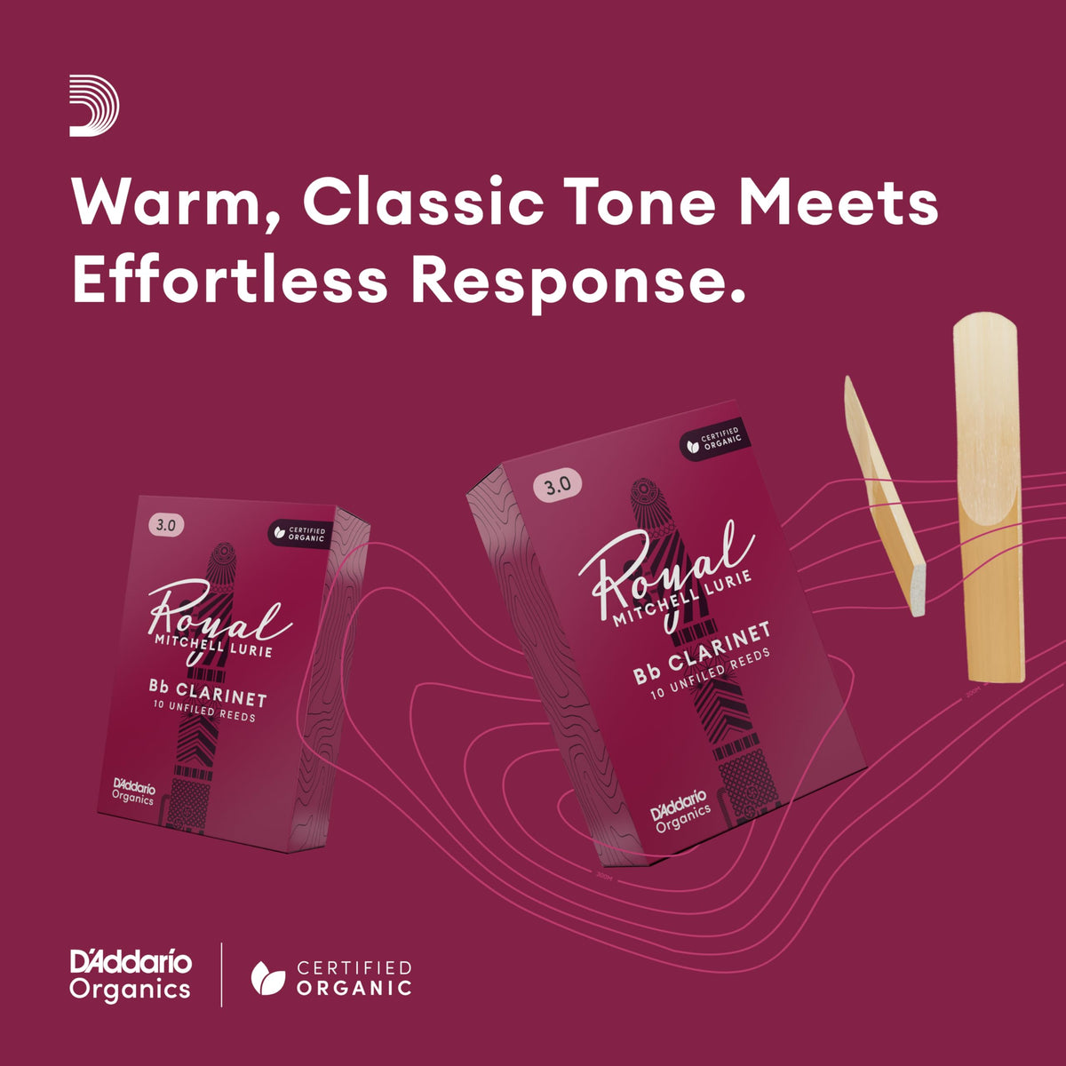 Bb Clarinet Reeds Strength 3.5, 10-Pack S565