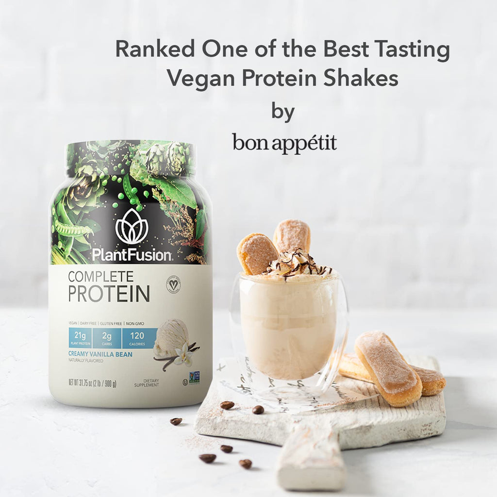 Vanilla Bean Vegan Protein Powder 2lb with Shaker Bottle S1749