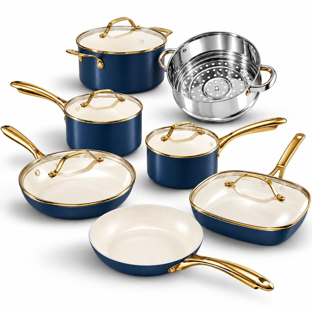 12 Pc Titanium Ceramic Nonstick Cookware Set S5804