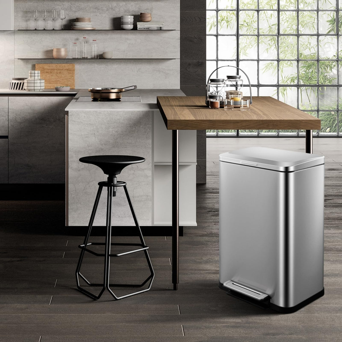 Stainless Steel Step Trash Can 13.2 Gallon S5940