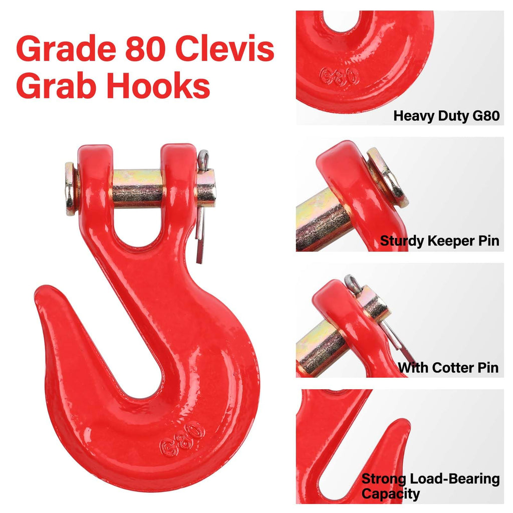 3/8'' Red Powder Coating Grade 80 Clevis Grab Hook T544