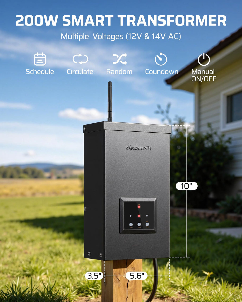 200W Low Voltage Landscape Transformer with Timer L4829