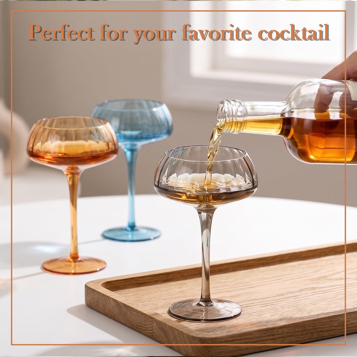 10 oz Colored Coupe Glasses Set of 6 T741278