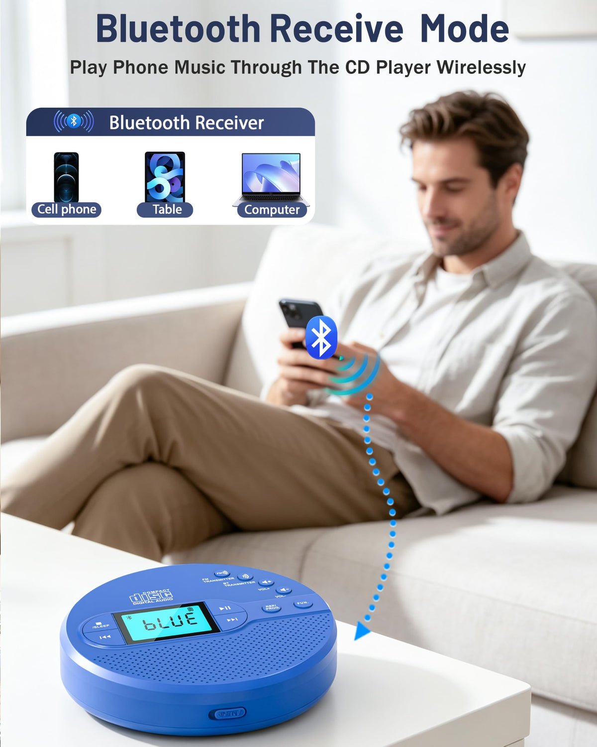 Portable CD Player with FM Transmitter & Speaker M462