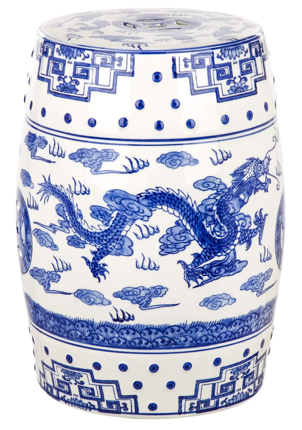 Blue Ceramic Garden Stool F546608