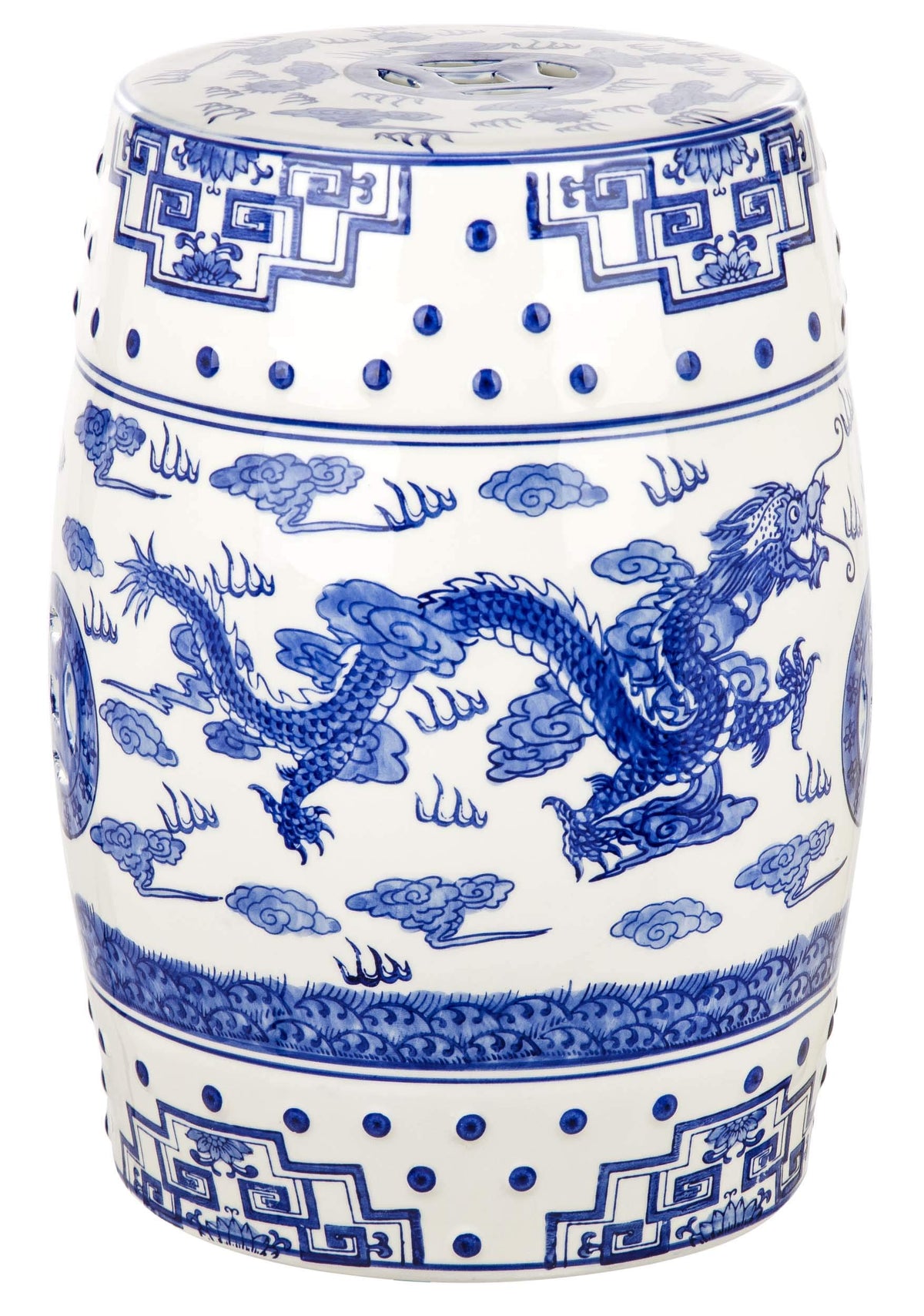 Blue Ceramic Garden Stool F546608