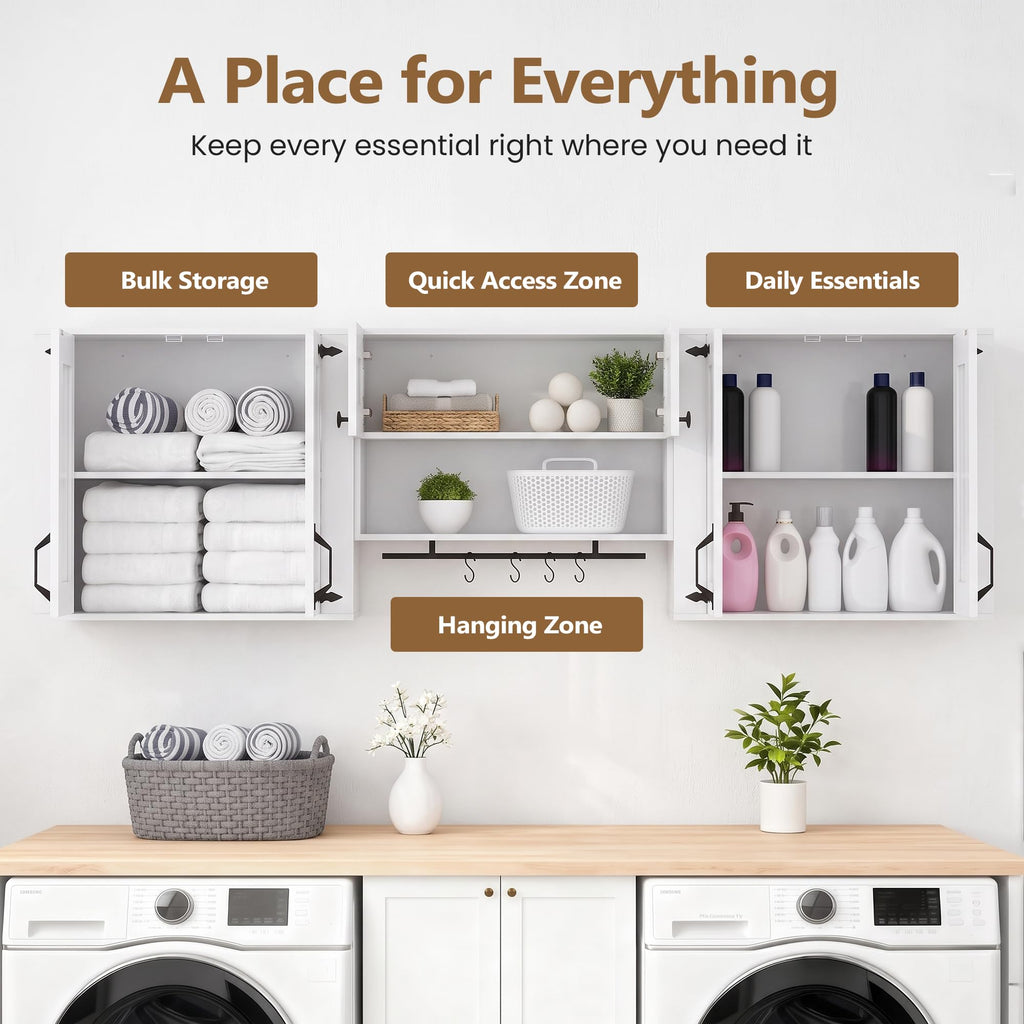 Wall Mounted Laundry Room Cabinet Set J76590