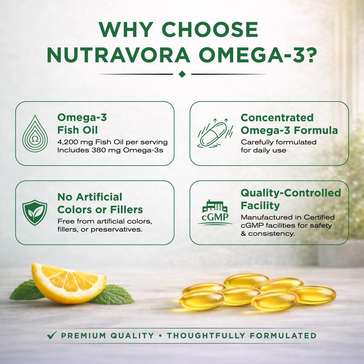 Omega 3 Fish Oil 4,200 mg Lemon Flavor 300 Softgels O386