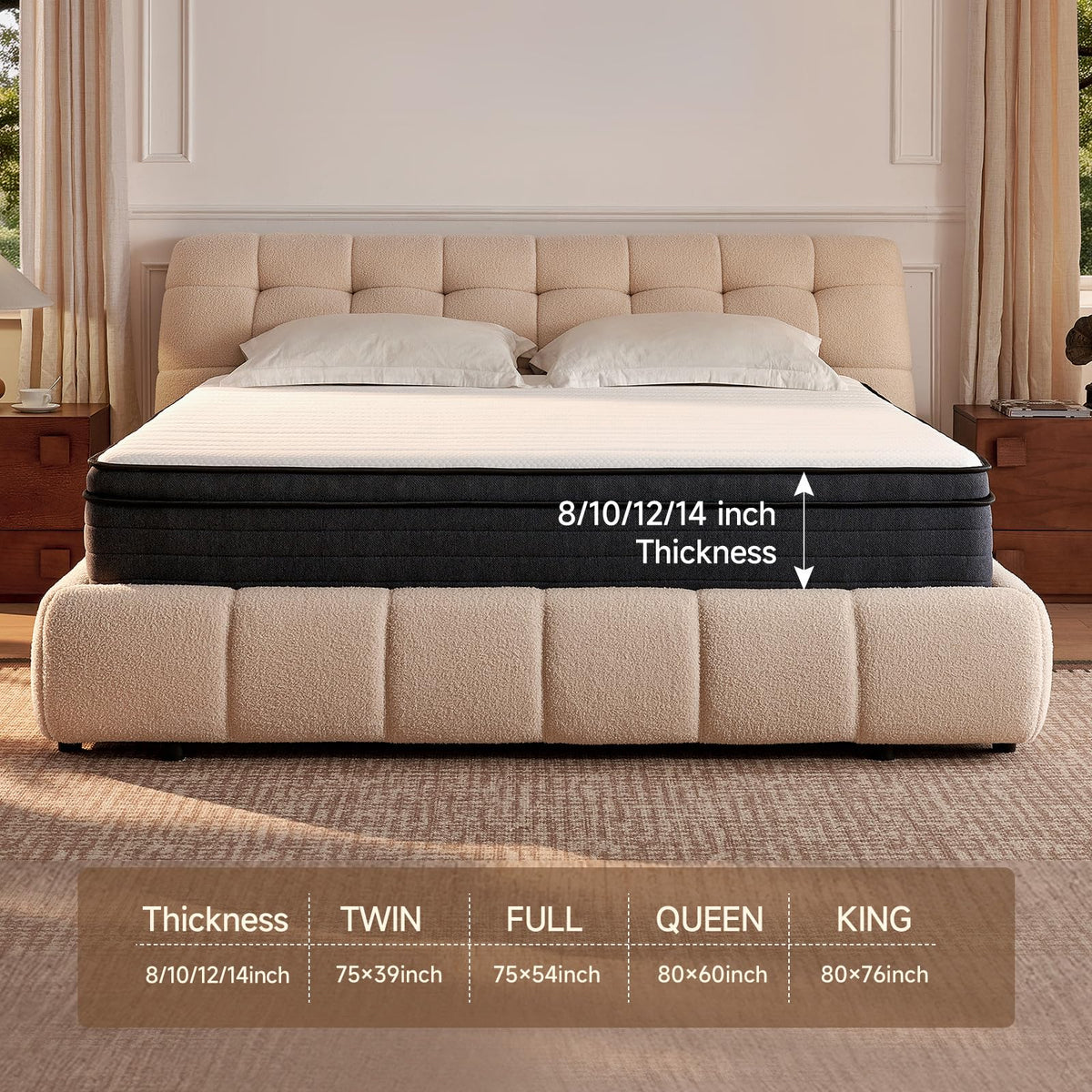 10 Inch Full Size Hybrid Mattress with Pocketed Coils & Gel Memory Foam P59664