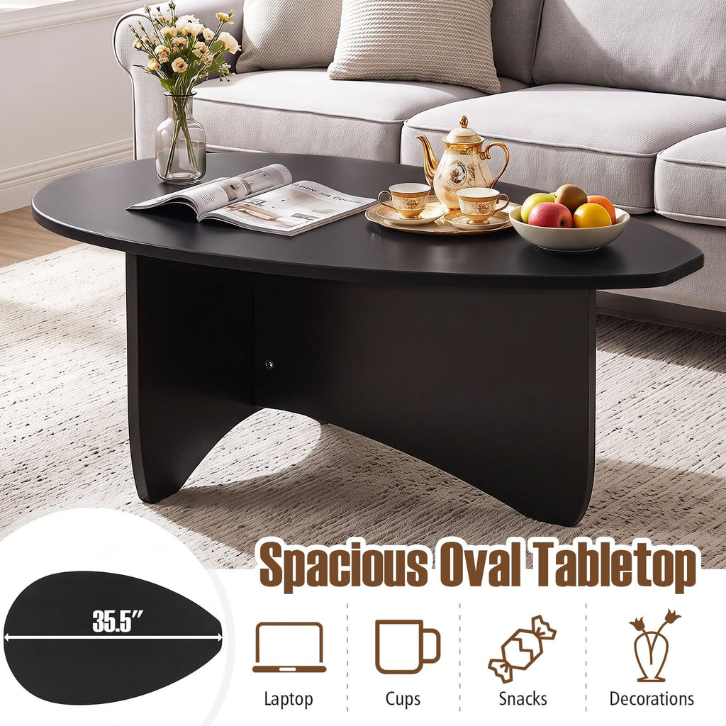 Oval Coffee Table Black O74076