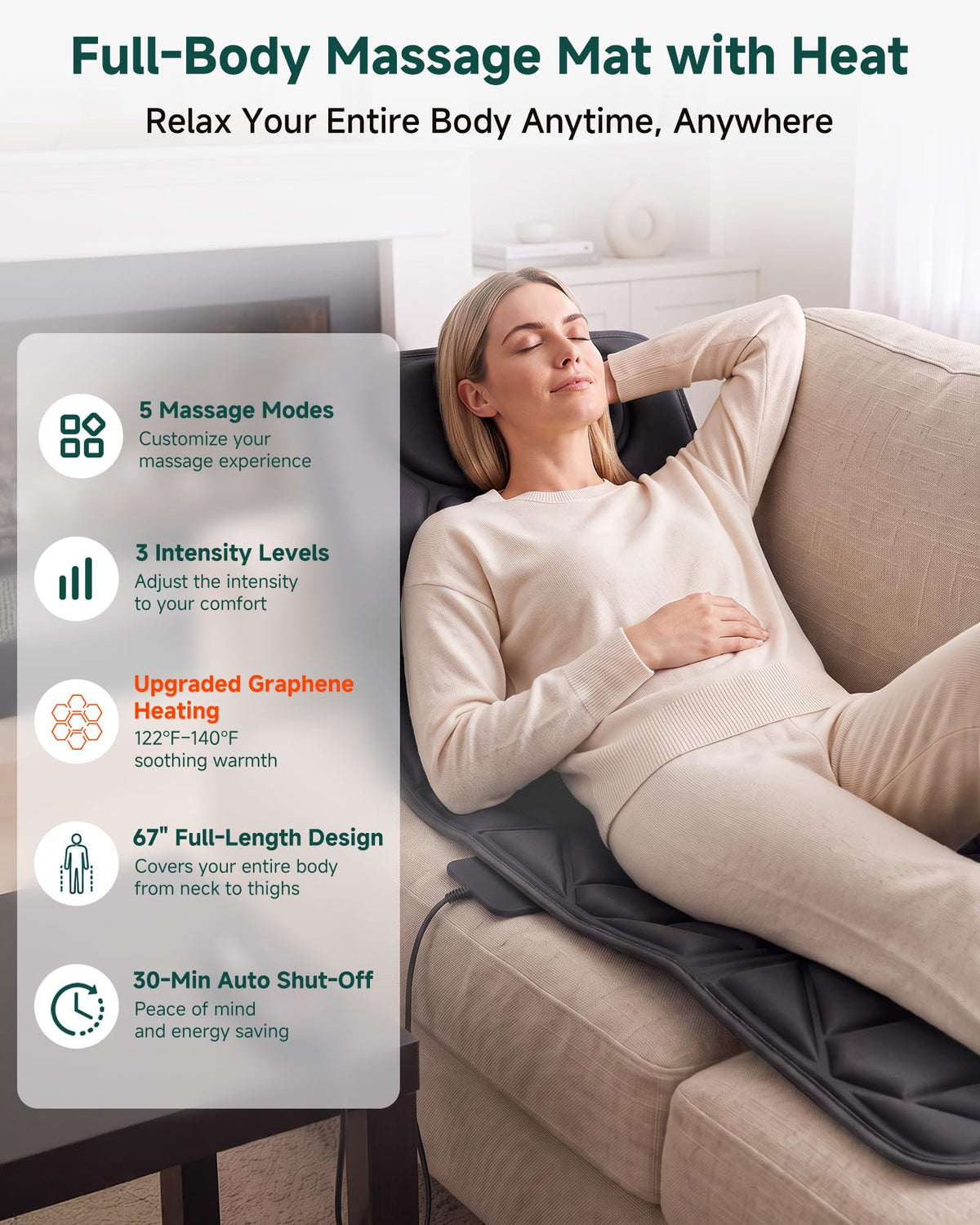Full Body Massage Mat with Heat A105552