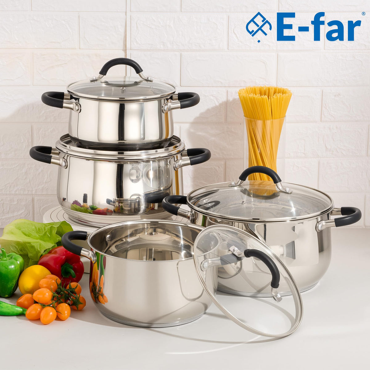 Stainless Steel 8 Quart Stock Pot with Glass Lid J88074