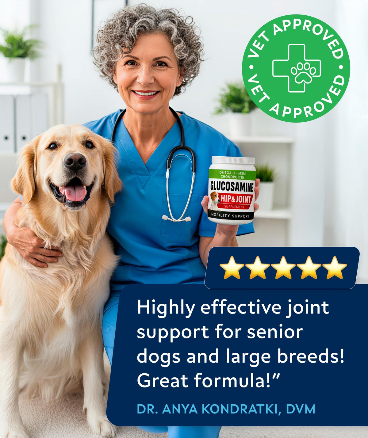 Glucosamine Chondroitin MSM Hip Joint Supplement Chews T475