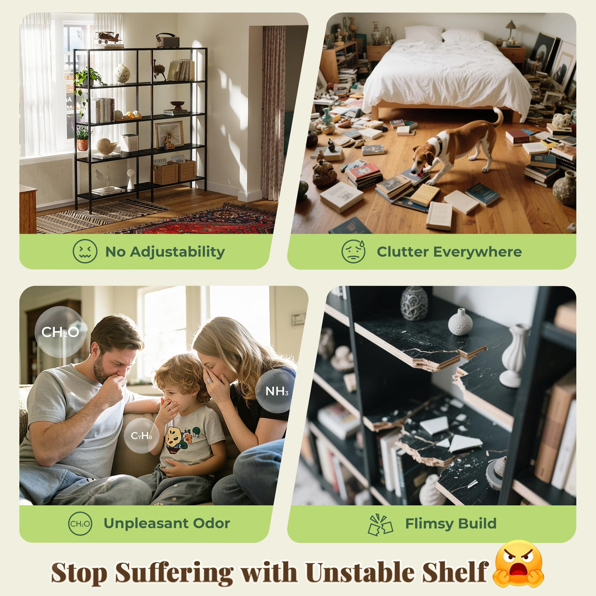 5 Tier L Shaped Corner Bookshelf with 10 Open Shelves T40995
