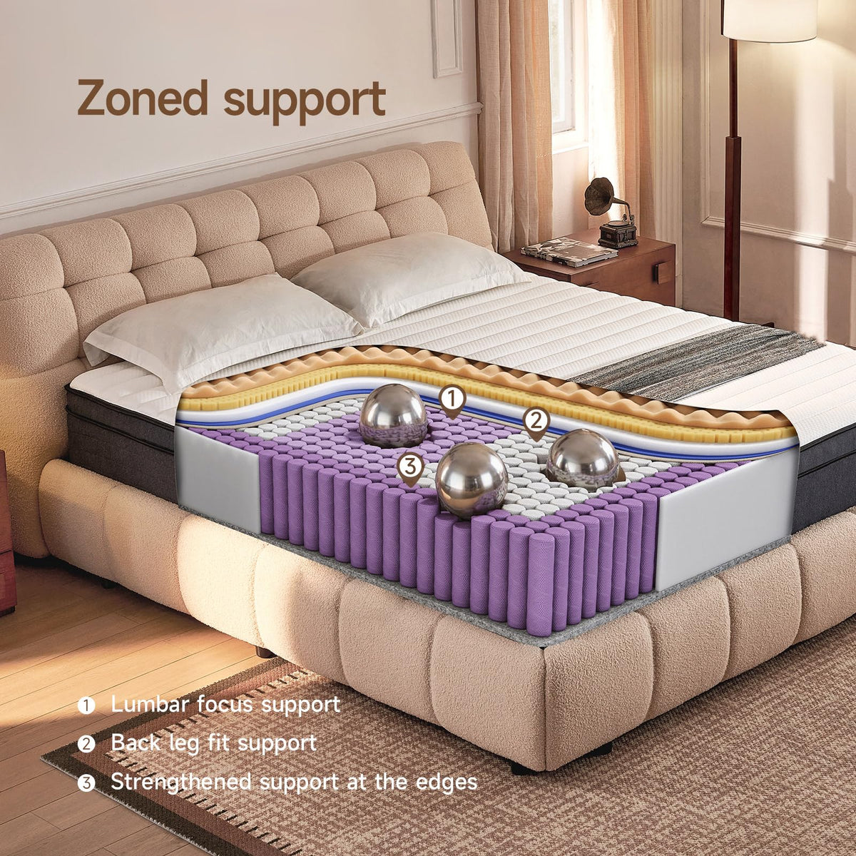 10 Inch Full Size Hybrid Mattress with Pocketed Coils & Gel Memory Foam P59664