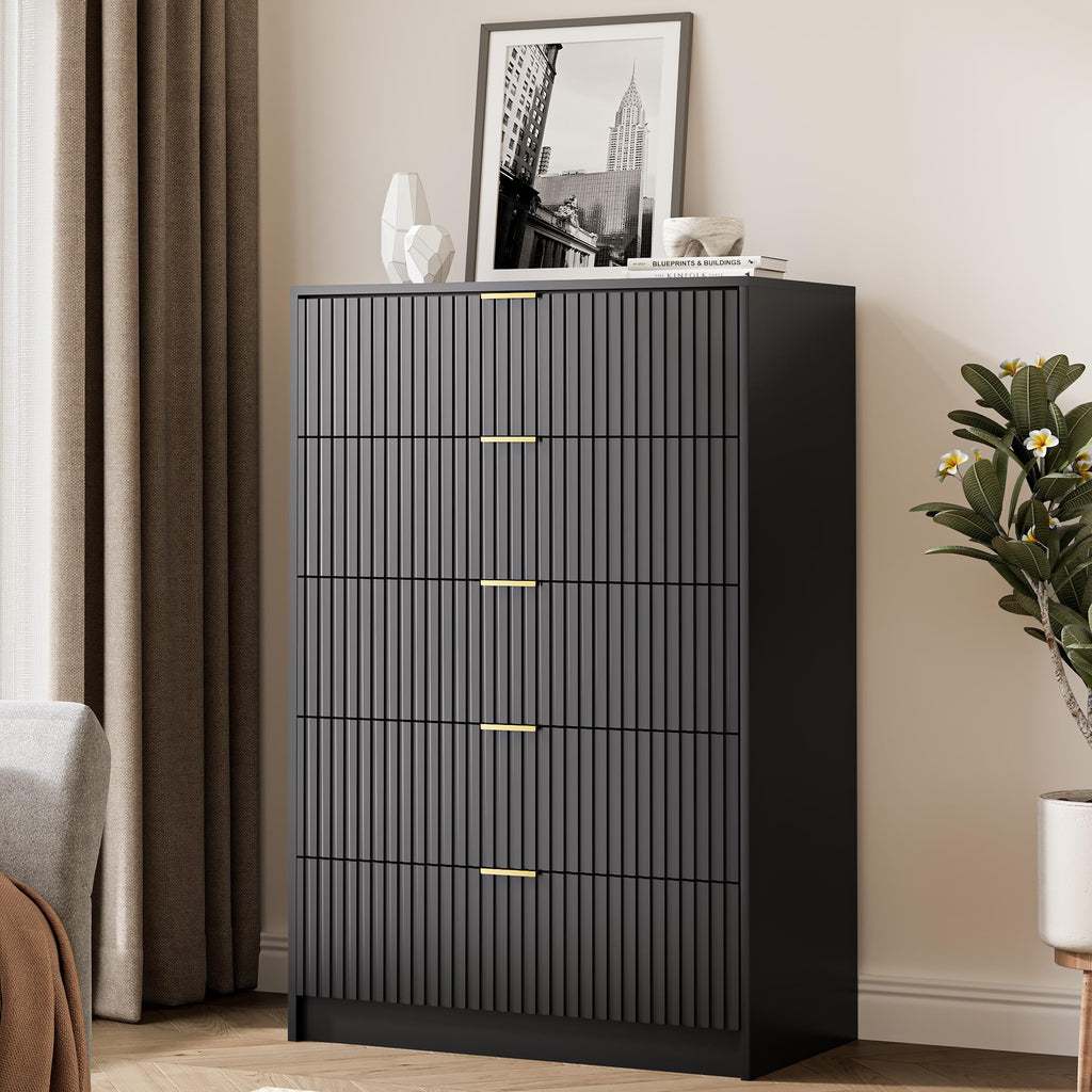 47" Tall Fluted 5-Drawer Dresser T34516