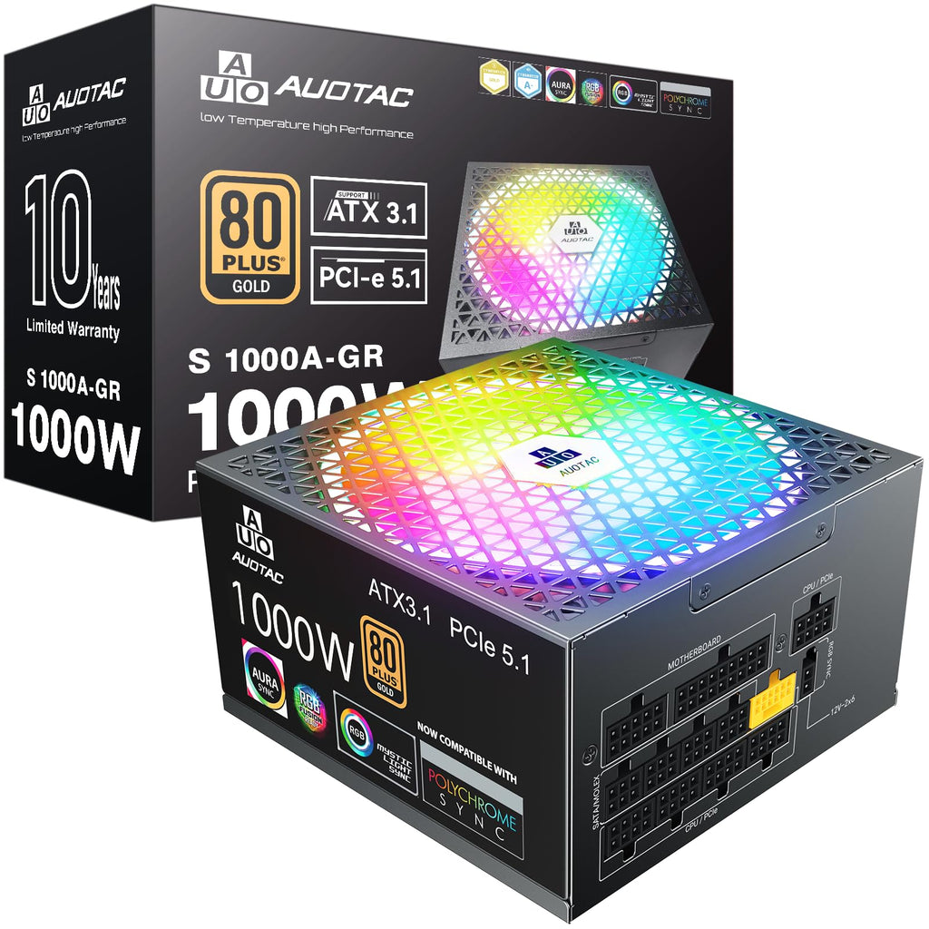 1000W Fully Modular 80+ Gold ATX 3.1 Power Supply E48422