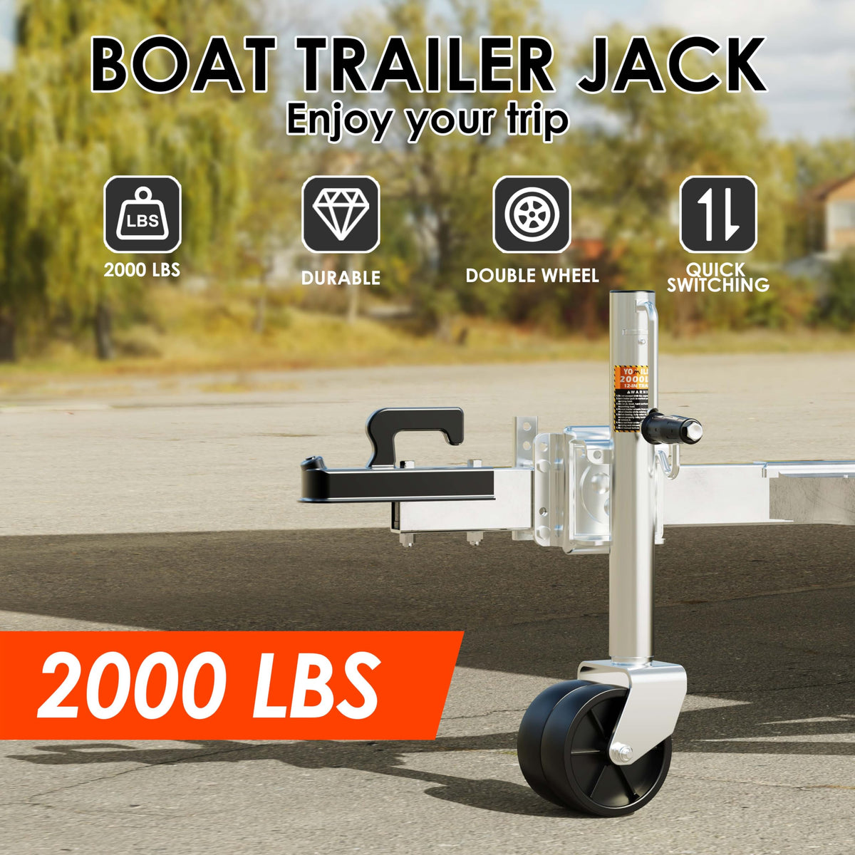 2000 lbs Dual Wheel Trailer Jack K4664