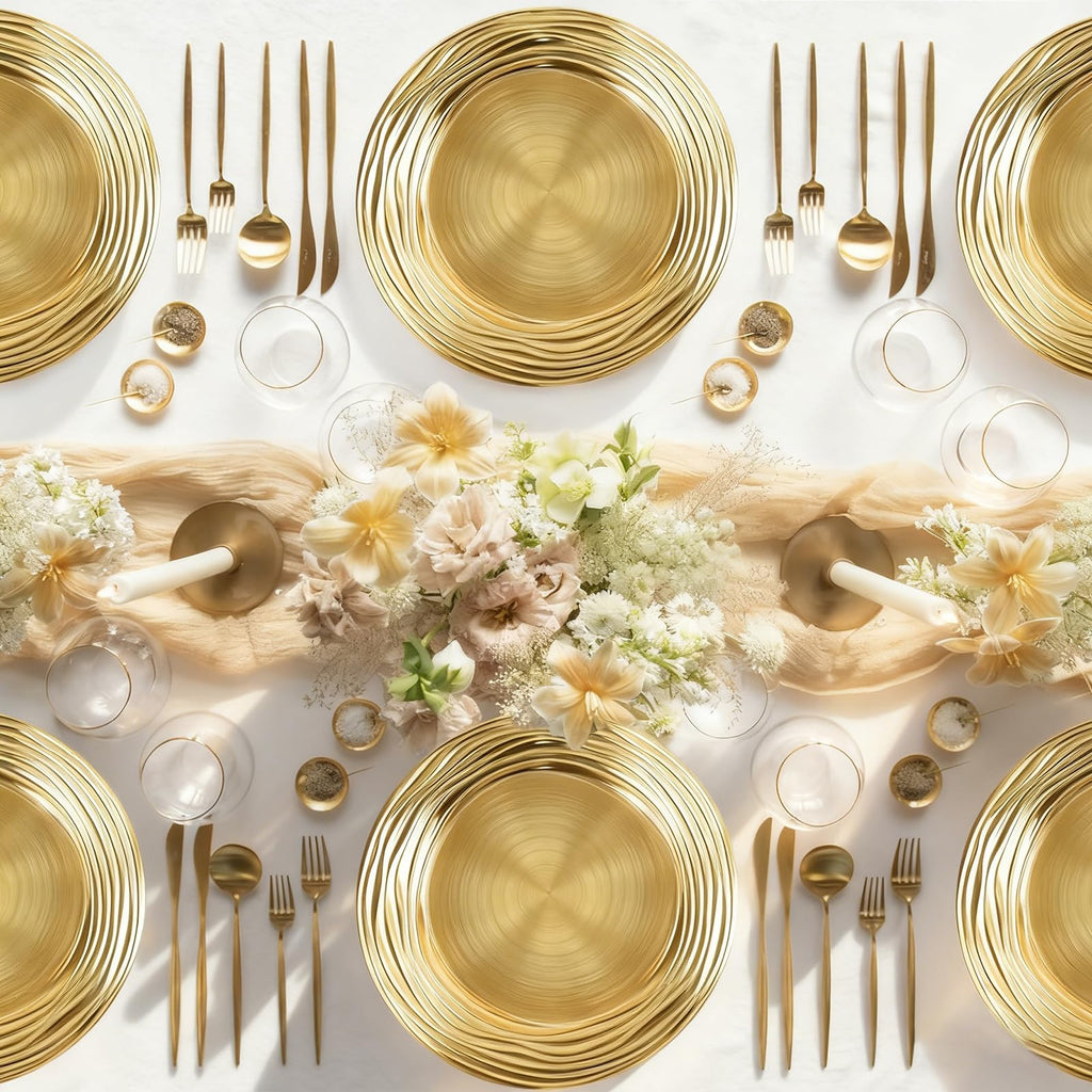 12 Pcs 13 Inch Round Gold Charger Plates J868192