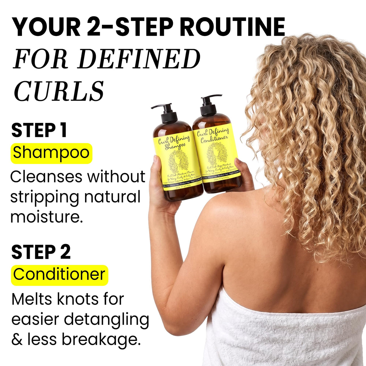 Curly Hair Shampoo and Conditioner Set D7462