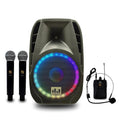 15" 2000W Portable PA Speaker System with Wireless Microphones N8067