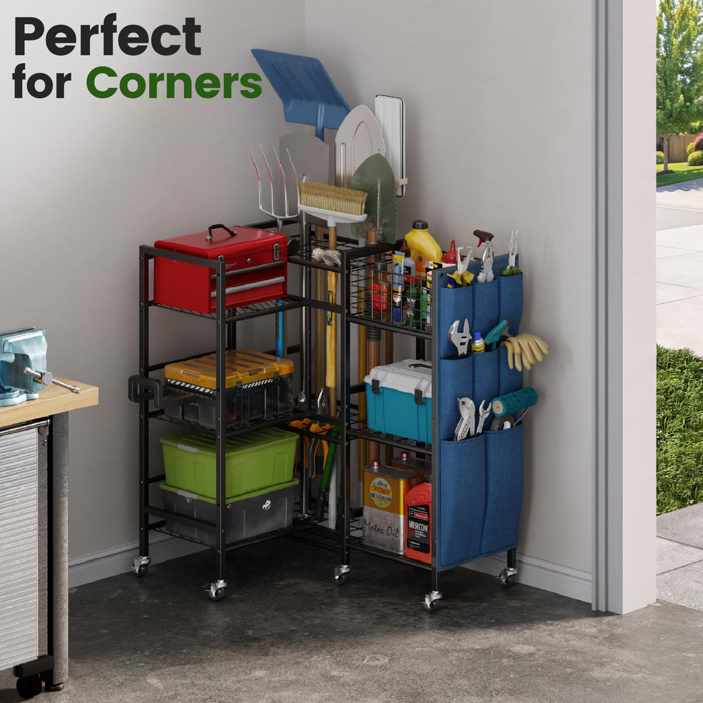 3-Sided Garden Tool Organizer with Wheels Q174