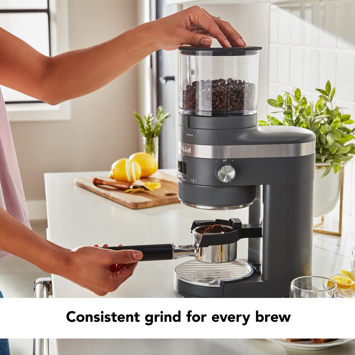Charcoal Grey Burr Coffee Grinder P5262