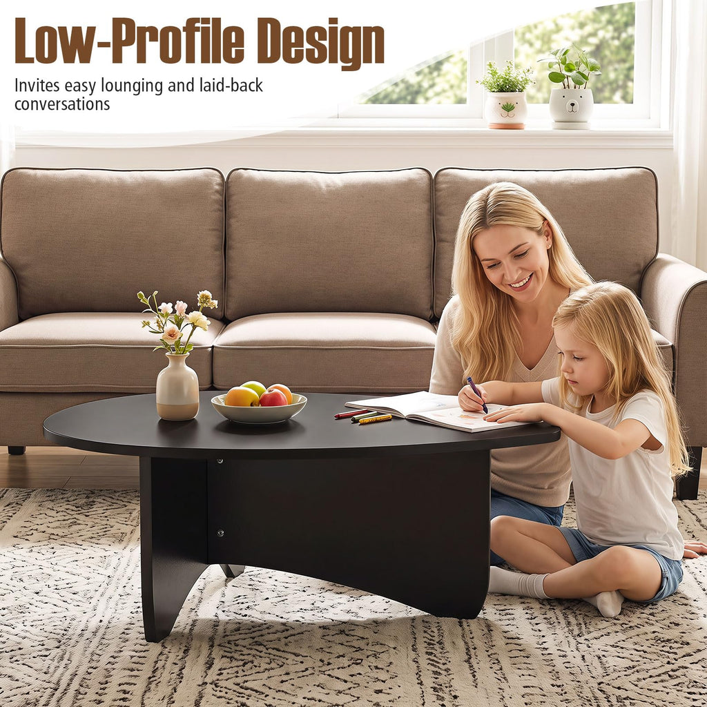 Oval Coffee Table Black O74076