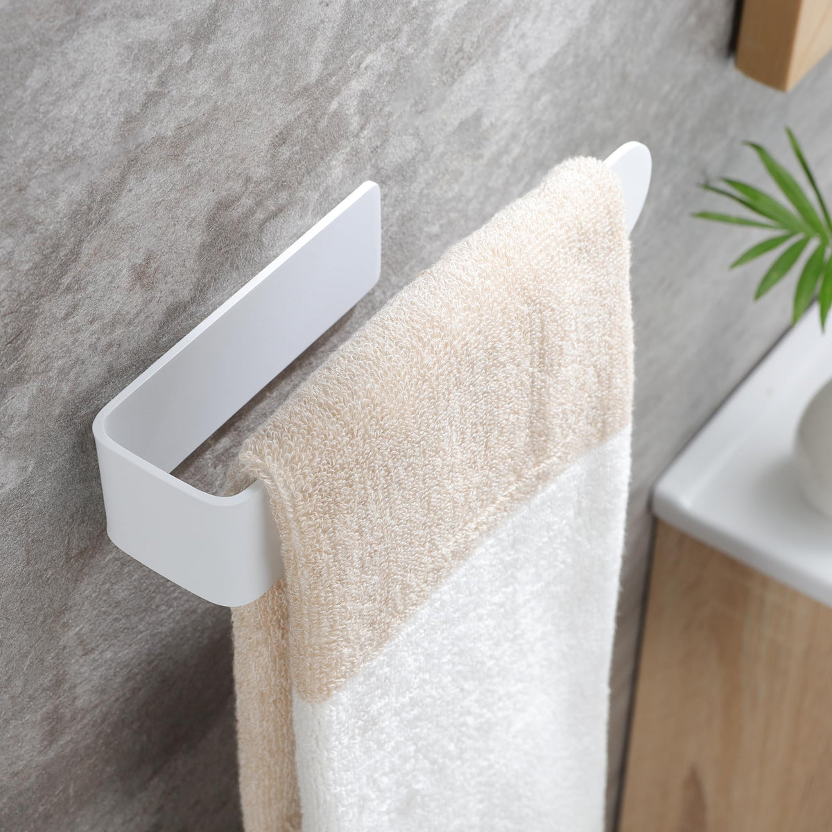 White Adhesive Towel Rack Z5226