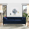 84" Navy Blue Velvet Tufted Sofa Q7104