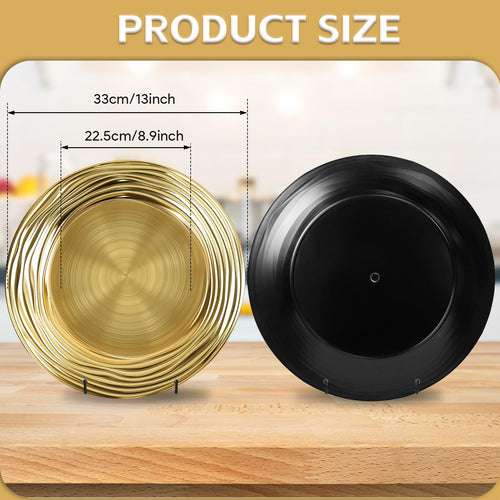 12 Pcs 13 Inch Round Gold Charger Plates J868192