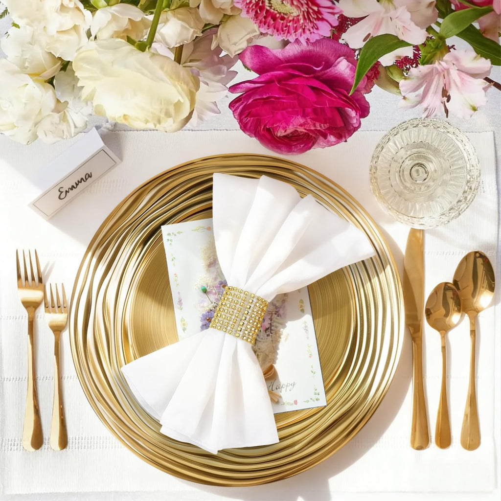 12 Pcs 13 Inch Round Gold Charger Plates J868192
