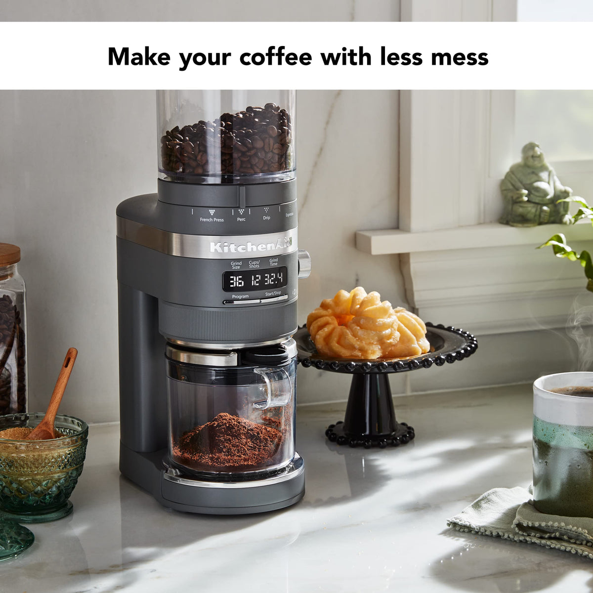 Charcoal Grey Burr Coffee Grinder P5262