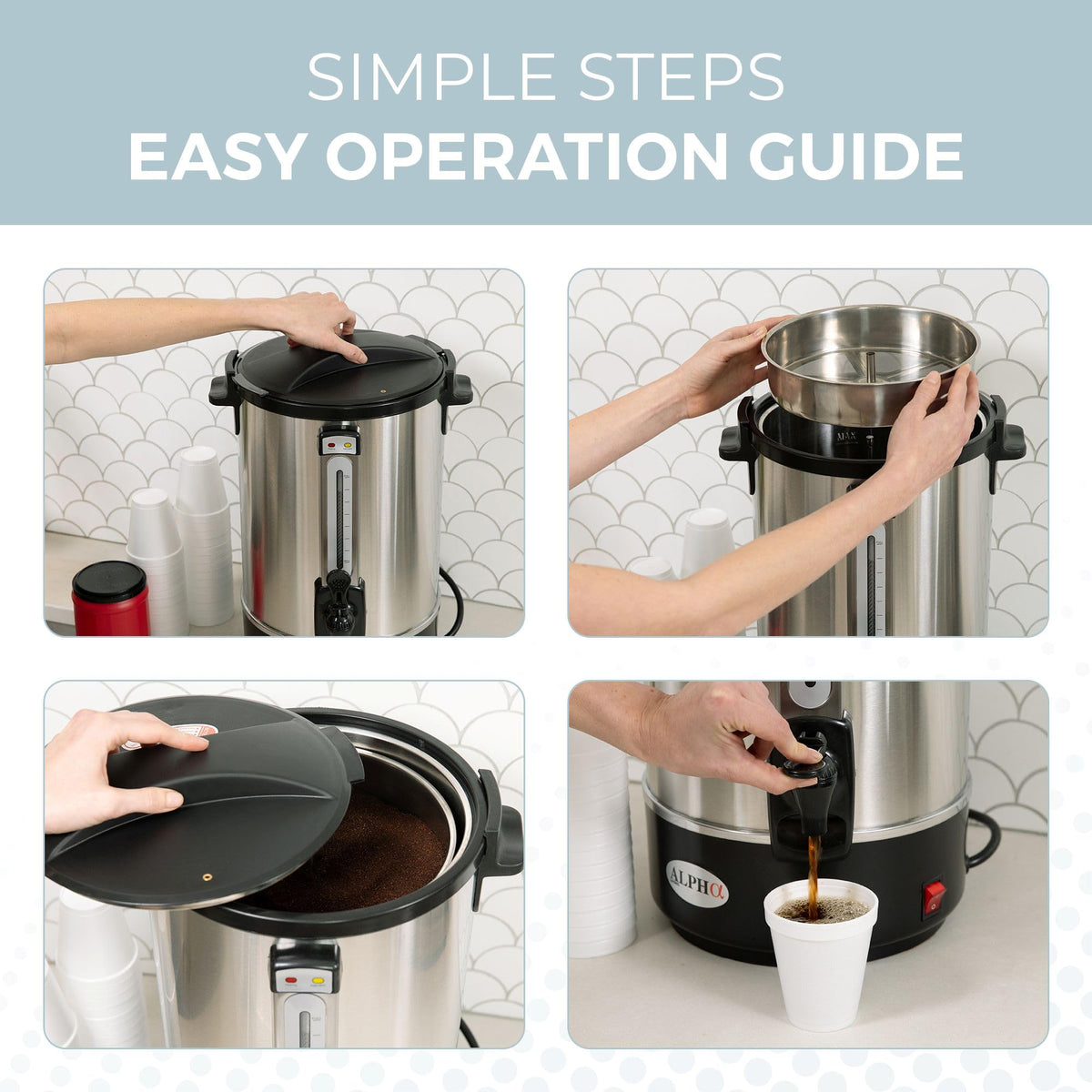 100 Cups Stainless Steel Electric Coffee Urn K23462