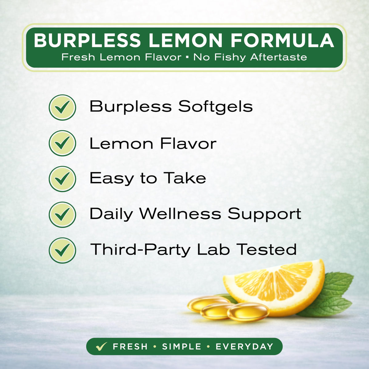 Omega 3 Fish Oil 4,200 mg Lemon Flavor 300 Softgels O386