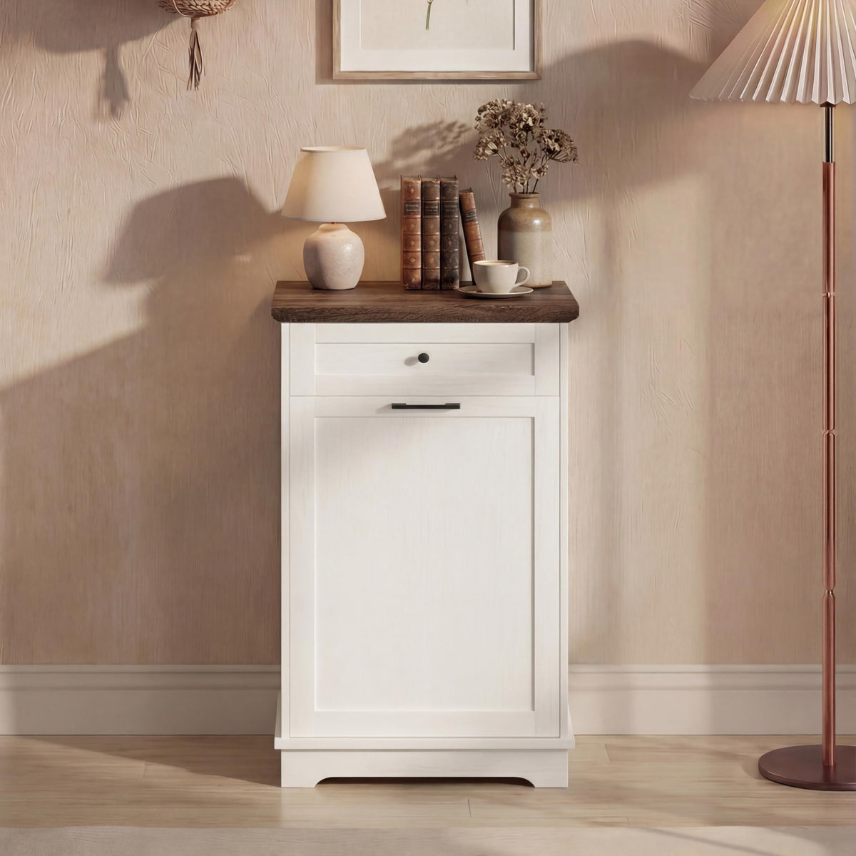 Double Tilt Out Trash Cabinet for 10 Gallon Trash Cans, Antique White G28285