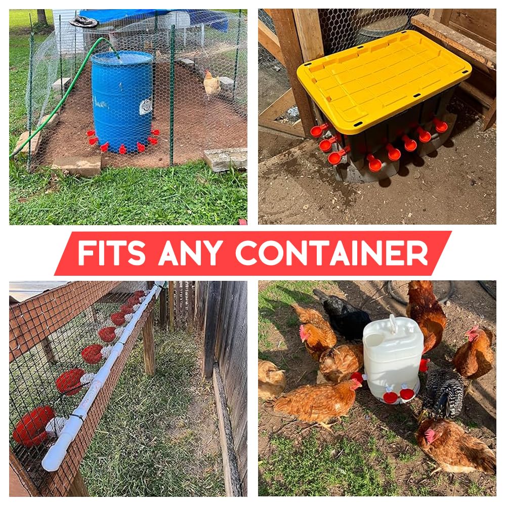32 Pack Automatic Poultry Waterer Cups with Mounting Hole Opener P528