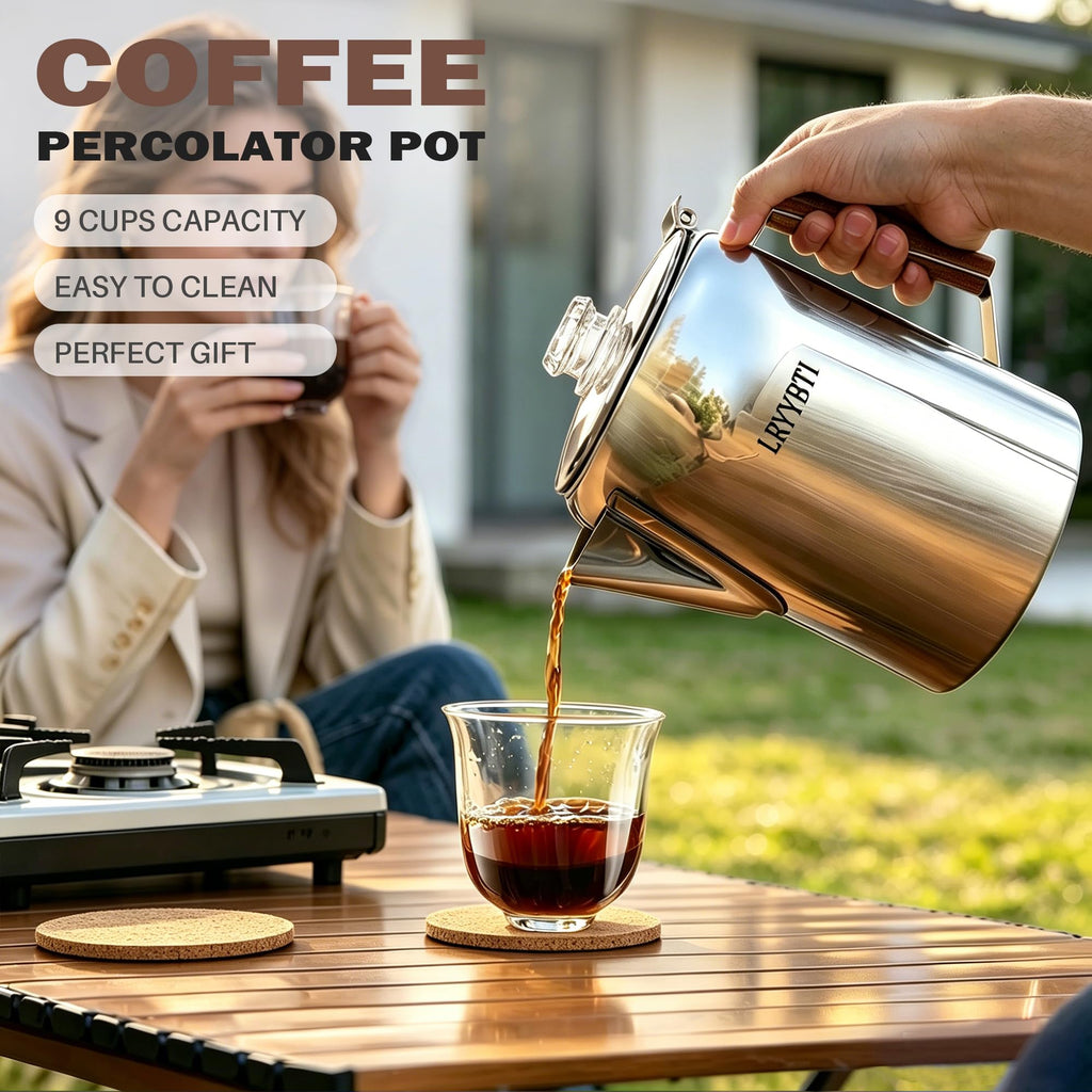 Stainless Steel 9 Cup Coffee Percolator T28185