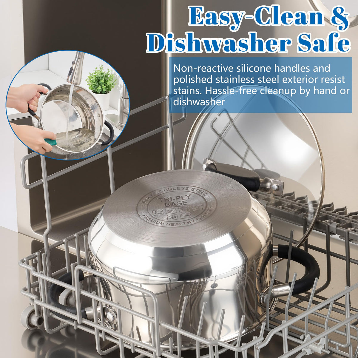 Stainless Steel 8 Quart Stock Pot with Glass Lid J88074