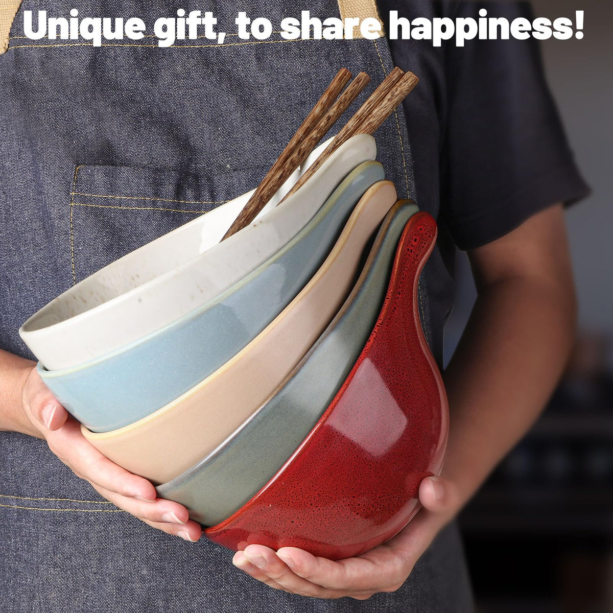 42oz Ceramic Ramen Bowl Set of 4 F224803