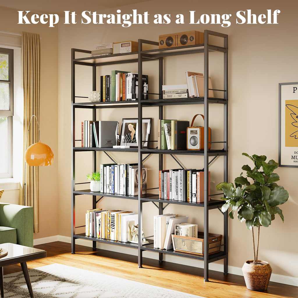 5 Tier L Shaped Corner Bookshelf with 10 Open Shelves T40995