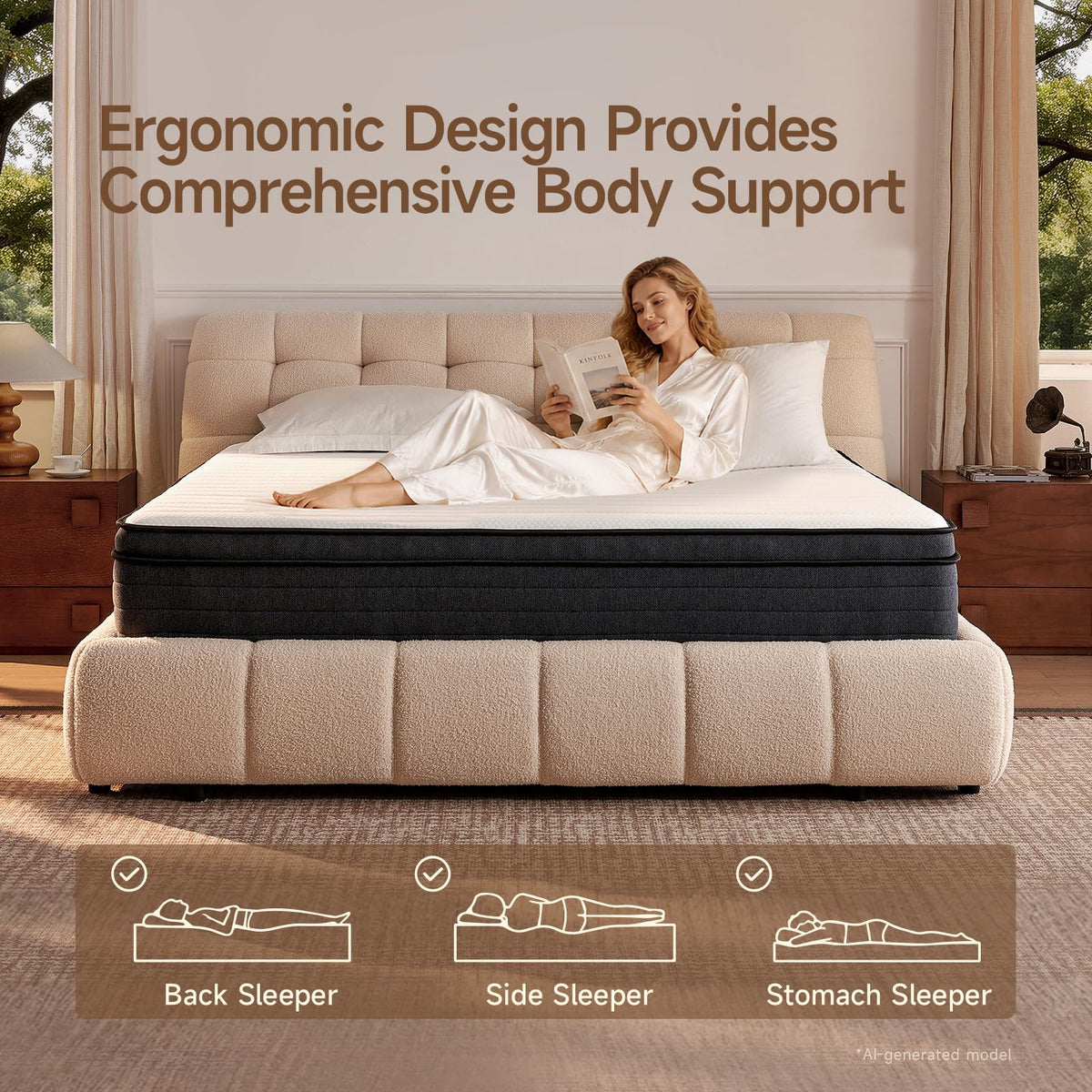 10 Inch Full Size Hybrid Mattress with Pocketed Coils & Gel Memory Foam P59664