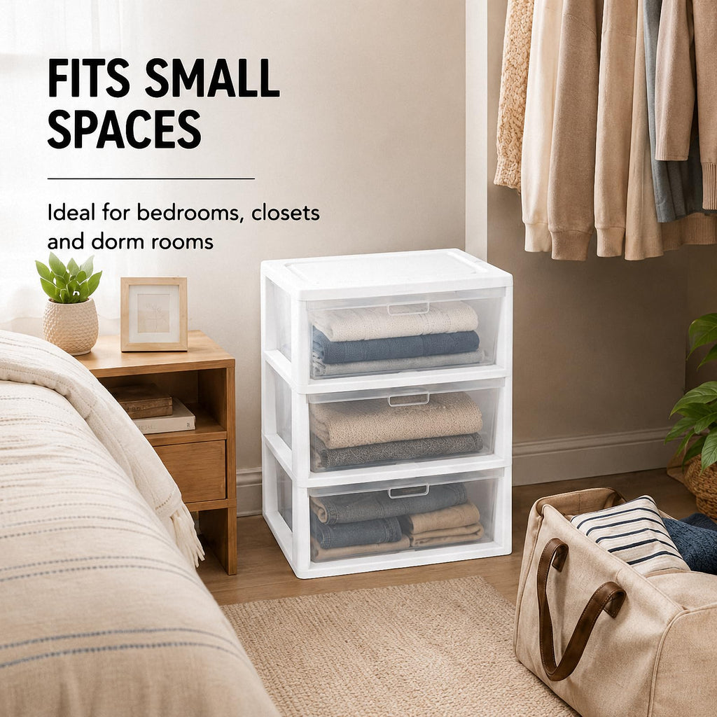 3 Drawer Clear Plastic Storage Organizer X60444