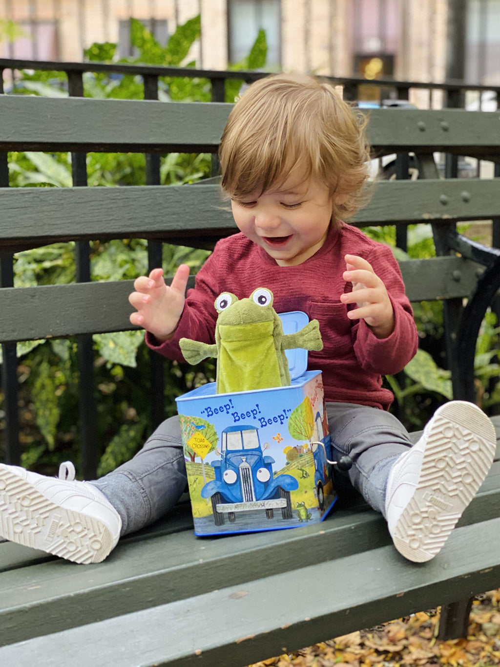 Blue Truck Jack-in-The-Box Plush Toy with Music M242155