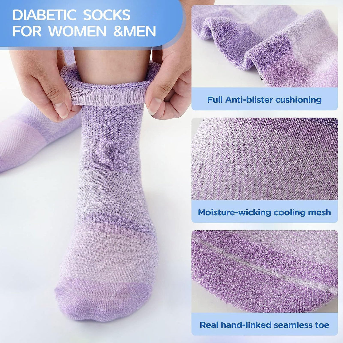 Bamboo Viscose Non Binding Ankle Socks 6 Pairs Z8942