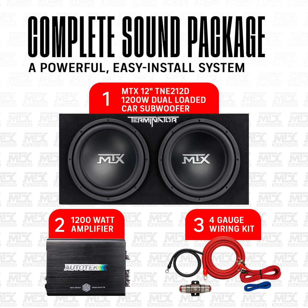 12" Subwoofer Box, Mono Amp & 4 Gauge Wiring Kit N39060